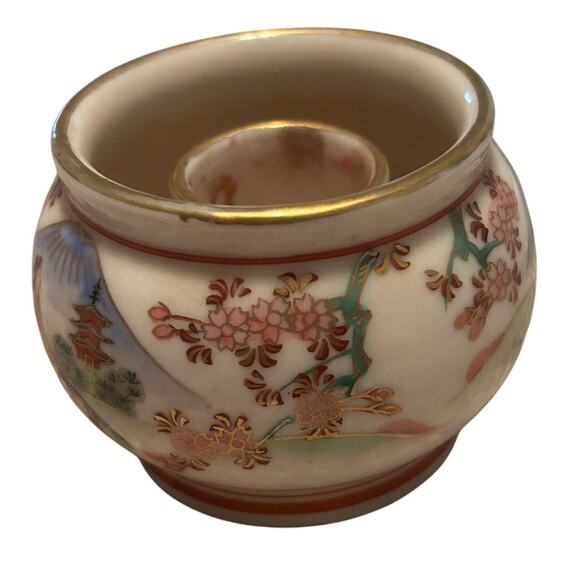 GUC Kosen Kutani China Candle Holder 2" Tall Holds Tapir Candle - Picture 2 of 5